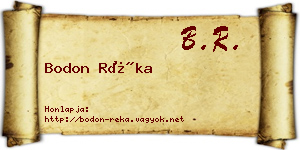 Bodon Réka névjegykártya